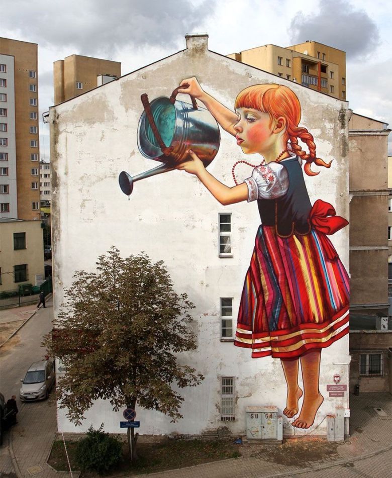 Białystok, al. Piłsudskiego 11/4, Dziewczynka z konewką, Natalia Rak