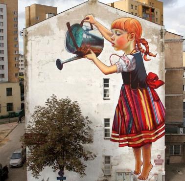 Białystok, al. Piłsudskiego 11/4, Dziewczynka z konewką, Natalia Rak