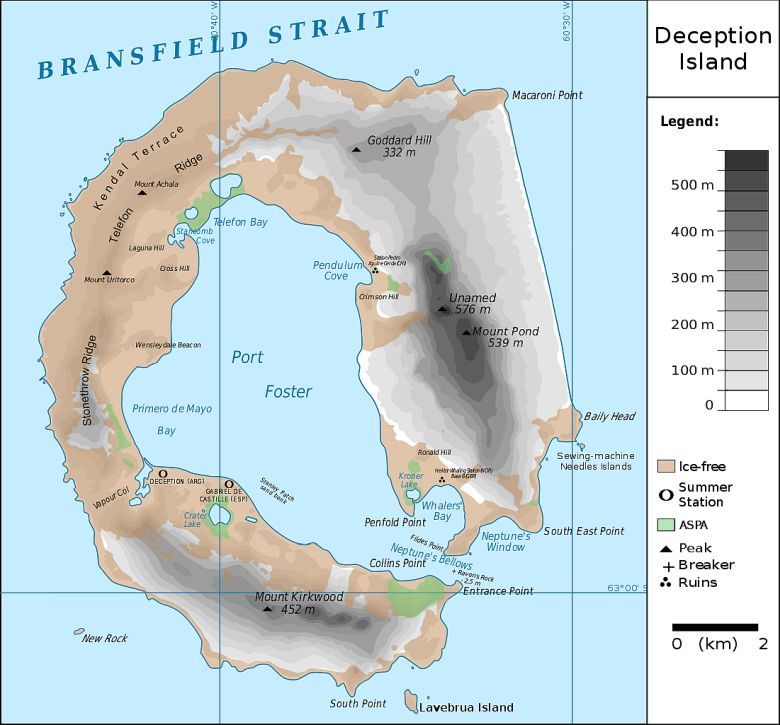 Deception Island – wyspa położona w archipelagu Szetlandów Południowych na Oceanie Południowym u wybrzeży Antarktydy
