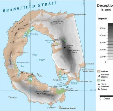 Deception Island – wyspa położona w archipelagu Szetlandów Południowych na Oceanie Południowym u wybrzeży Antarktydy