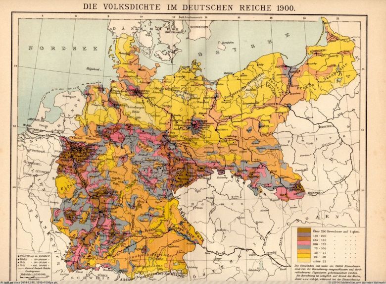 Gęstość zaludnienia Niemiec (II Rzeszy), 1900