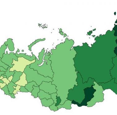 Koszty transportu lotniczego w Rosji z podziałem na regiony