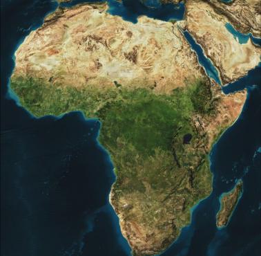 Topograficzna mapa Afryki (satelitarna)