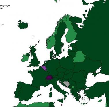 Liczba języków urzędowych w poszczególnych europejskich krajach