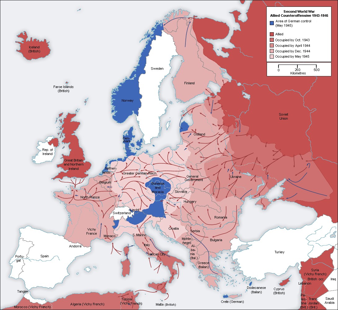 Kierunki operacyjne ofensyw przeciwko III Rzeszy w latach 1943-45