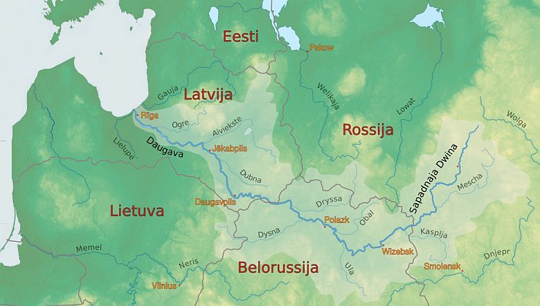 Dźwina – druga pod względem wielkości rzeka uchodząca do Bałtyku
