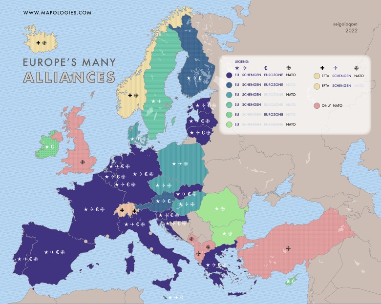 Strefa Euro, Schengen i kraje Unii, 2023
