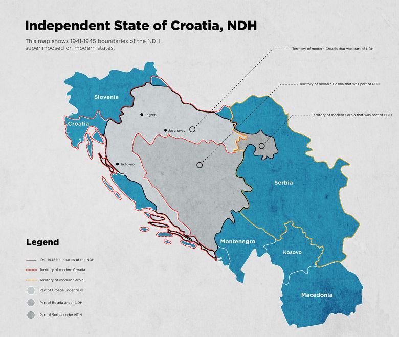 Granice Niepodległego Państwa Chorwackiego (NDH) w latach wojny 1941-45