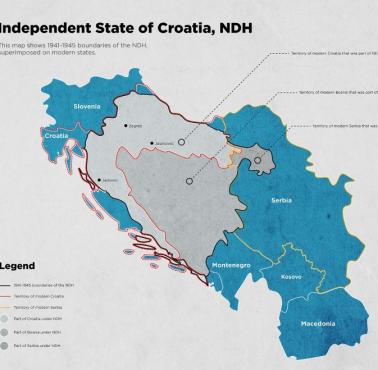 Granice Niepodległego Państwa Chorwackiego (NDH) w latach 1941-45