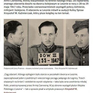 Na dworcu kolejowym w Lesznie w nocy z 28 na 29 maja 1947 przeciwko czerwonoarmistom wystąpili polscy żołnierze, milicjant i ...