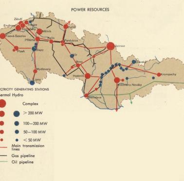 Gdzie wytwarzana jest energia w Czechosłowacji lat 60-te, 1967