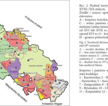 Terytorialny podział Śląska w XVII, XVIII i XIX wieku