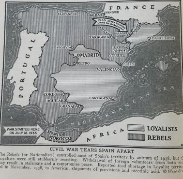 Hiszpańska wojna domowa, patrioci (Franco) vs. komuniści (rosyjska agentura), 1938