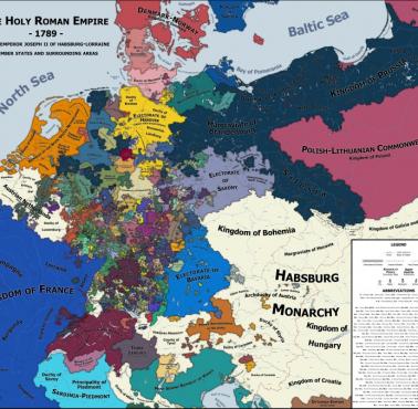 Zasięg terytorialny Świętego Cesarstwa Rzymskiego w 1789 roku
