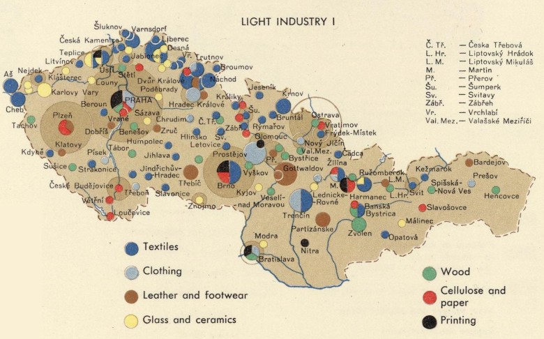 Przemysł lekki Czechosłowacji, 1960, 1967