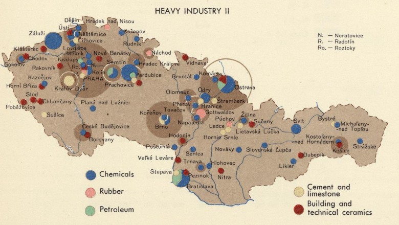 Przemysł ciężki (chemikalia, guma, ropa naftowa, cement i ceramika budowlana) w Czechosłowacji, lata 60-te, 1967
