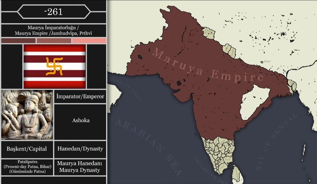 Indyjskie państwo króla Aśoka Maurja, 261 rok p.n.e.