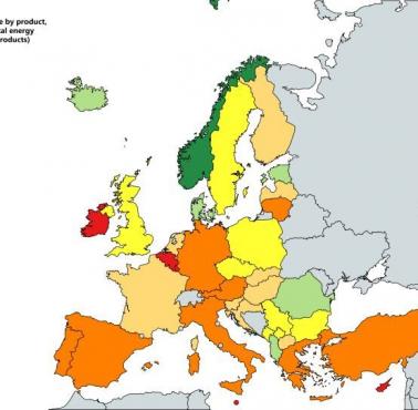 Wskaźnik importu energii w ogólnym zużyciu, 2015, Eurostat