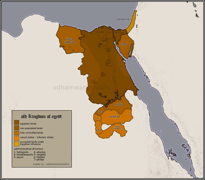 Mapa Starego Królestwa Egiptu (Stare Królestwo)