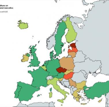Europejskie wydatki gospodarstw domowych na alkohol, tytoń i środki odurzające