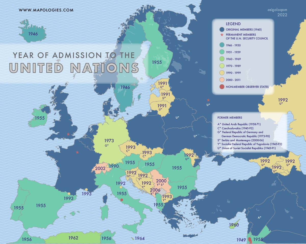 W którym roku państwa europejskie przystąpiły do Organizacji Narodów Zjednoczonych (ONZ)?