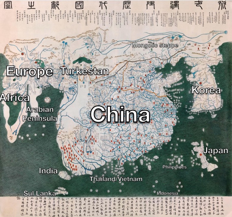 Chińska mapa świata z 1402 roku, mapa Kangnido