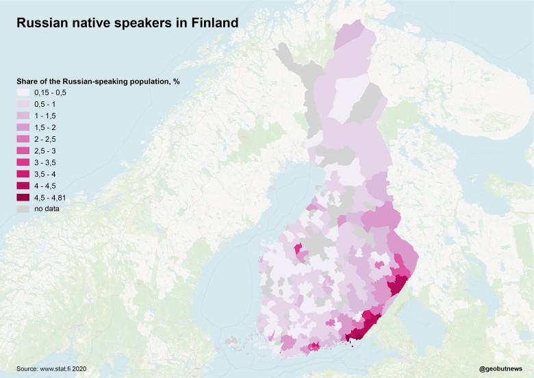 Mniejszość rosyjska w Finladii, 2020