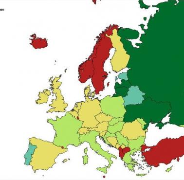 Kobiety na 100 mężczyzn w krajach europejskich
