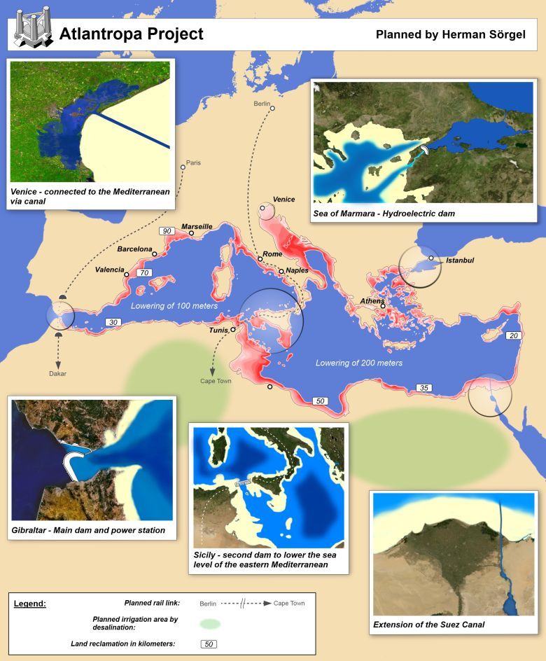 Atlantropa – utopijna wizja niemieckiego architekta Hermana Sörgela