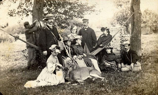 Polowanie i łowienie ryb na jeziorze Champlain, Nowy Jork, 1860