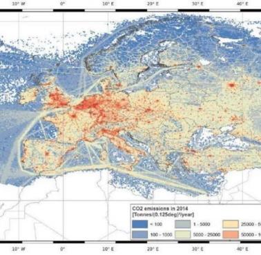 Emisja CO2 (najwięksi truciciele) w Europie w 2014 roku