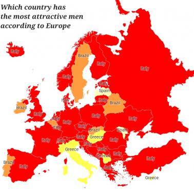 Który kraj ma najbardziej atrakcyjnych mężczyzn, Europa