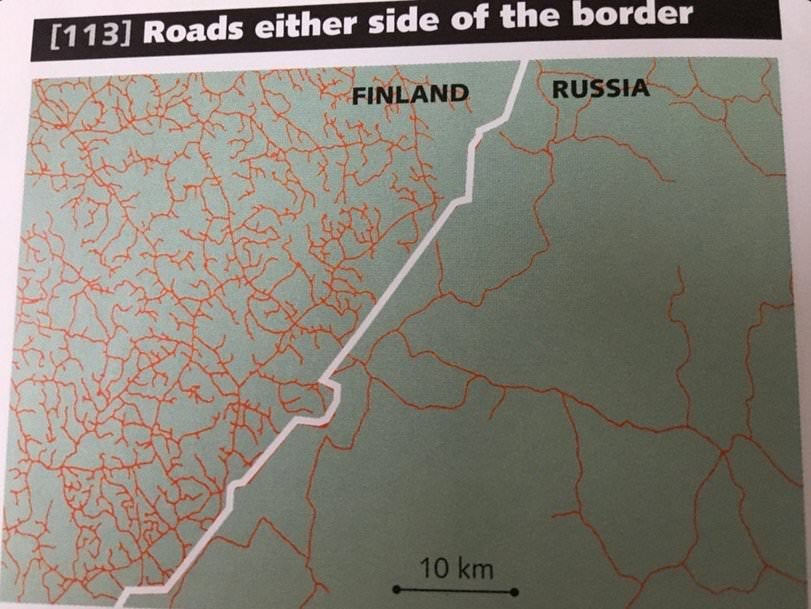 Drogi po obu stronach granicy: Finlandii i Rosji