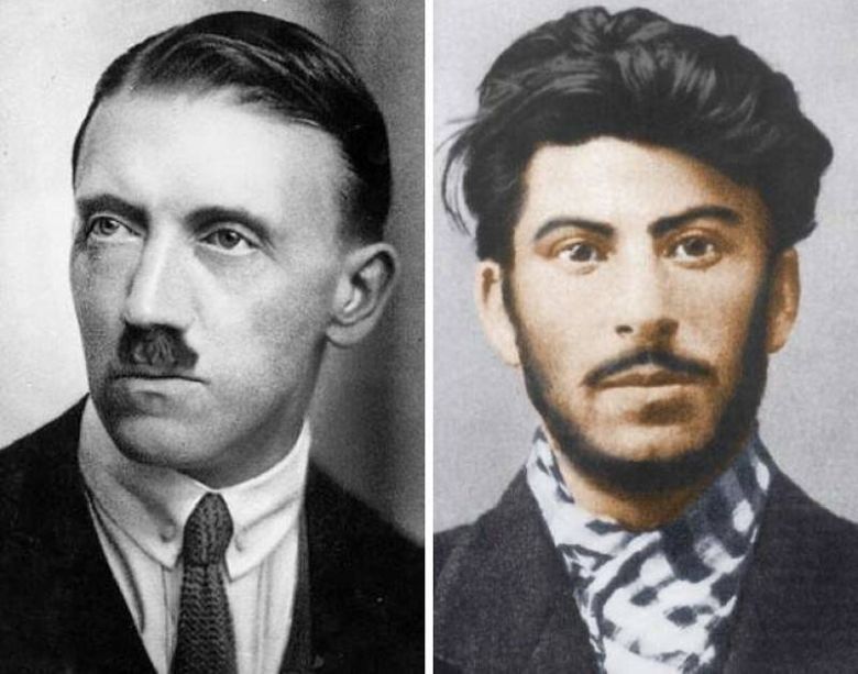 Socjalista A.Hitler w wieku 34 lat i komunista J.Stalin w wieku 24 lat