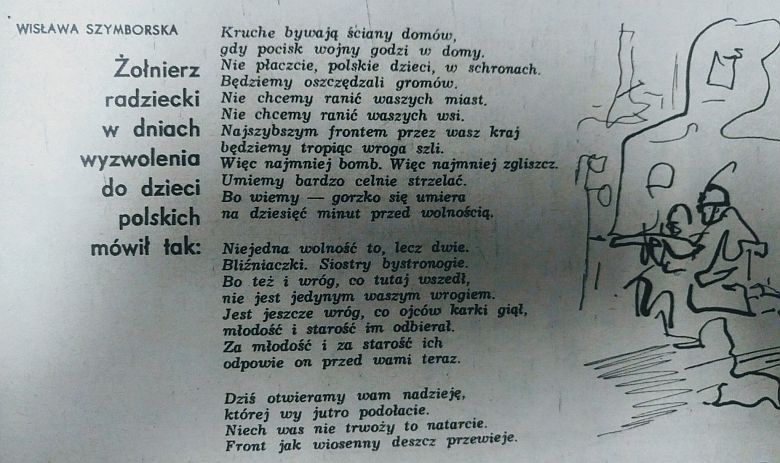 PRL, Wisława Szymborska składa hołd żołnierzom sowieckim na łamach Żołnierza Polskiego (17-24 XII 1967)