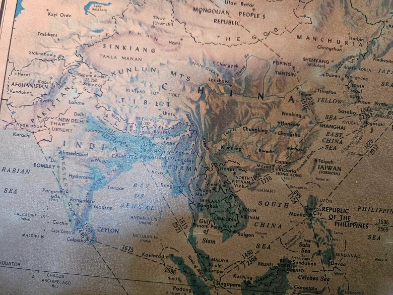 Mapa topograficzna Azji południowo-wschodniej