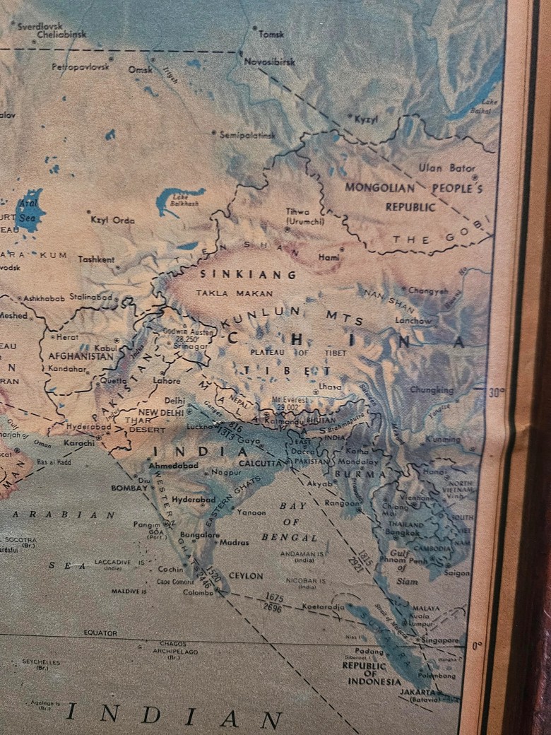 Mapa topograficzna Azji południowo-wschodniej