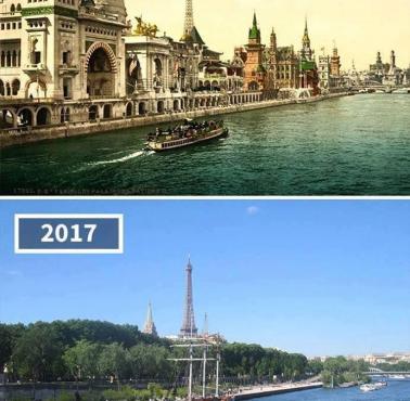 Paryż w 1900 roku i to samo miejsce w 2017