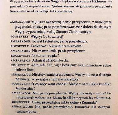 Podobno autentyczna rozmowa ambasadora Węgier w prezydentem USA Rooseveltem w 1941 roku