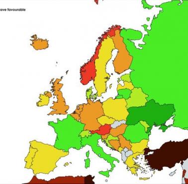 Odsetek Europejczyków, którzy mają przychylną opinię o Izraelu