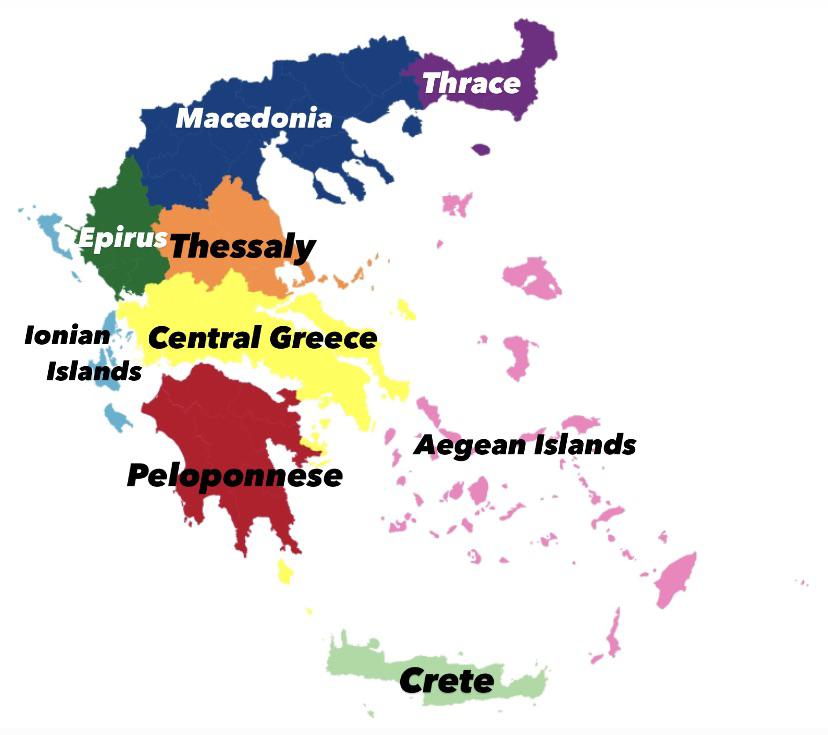 Tradycyjne regiony Grecji