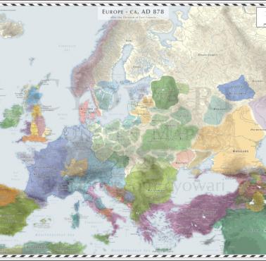 Mapa Europy z 878 roku n.e.