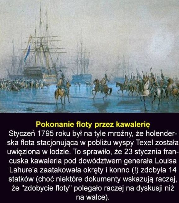 Francuska kawaleria kontra holenderska flota, 1795 roku