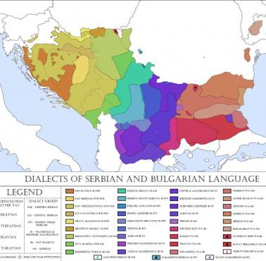 Mapa serbskich i bułgarskich dialektów