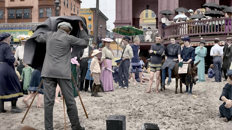 Plaża w Plaża w Atlantic City, New Jersey, 1912