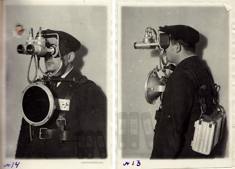 Wczesny prototyp pierwszych radzieckich okularów noktowizyjnych, ok. 1940