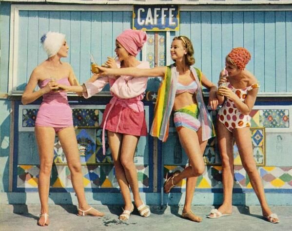 Moda plażowa z lat 60-tych