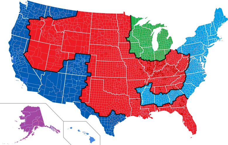 USA po wojnie secesyjnej: podzielone na 6 stanów