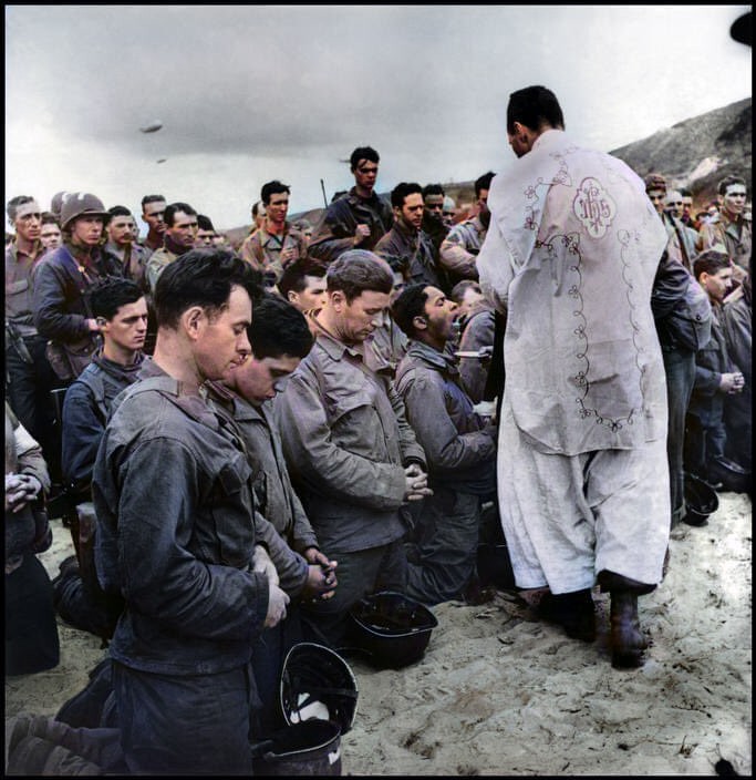 Msza na Omaha Beach, II wojna, 1944