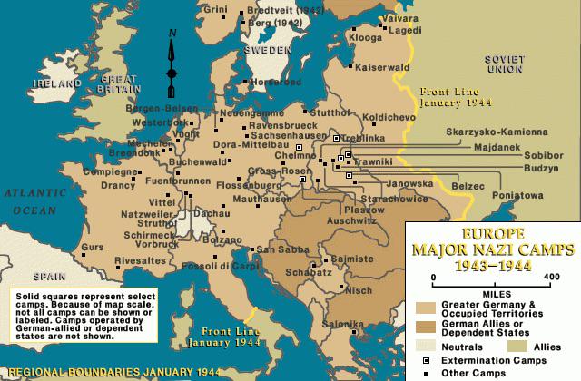 Niemieckie obozy koncentracyjne i zagłady w Europie podczas II wojny światowej, 1943-1944